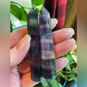 2 Fluorite Crystal Tower 3 inches Tall NWOT